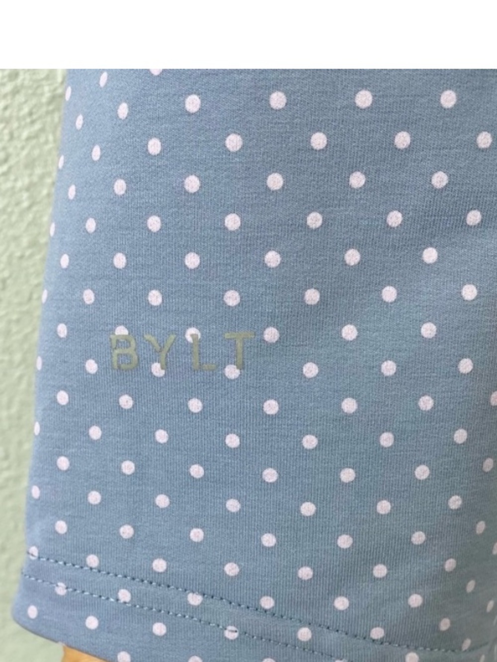 BYLT Drop Cut S / S Lux Soft Blue Pink Dotted Polka Dot Short Sleeve Shirt XL - Picture 3 of 6